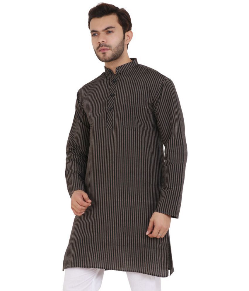     			Latest Chikan - Black Cotton Men's Regular Kurta ( Pack of 1 )