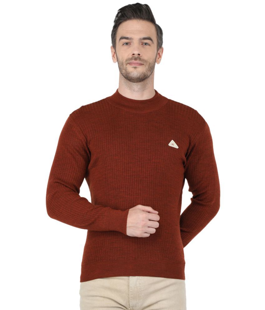     			Monte Carlo - Brown Woollen Blend Men's Pullover Sweater ( Pack of 1 )