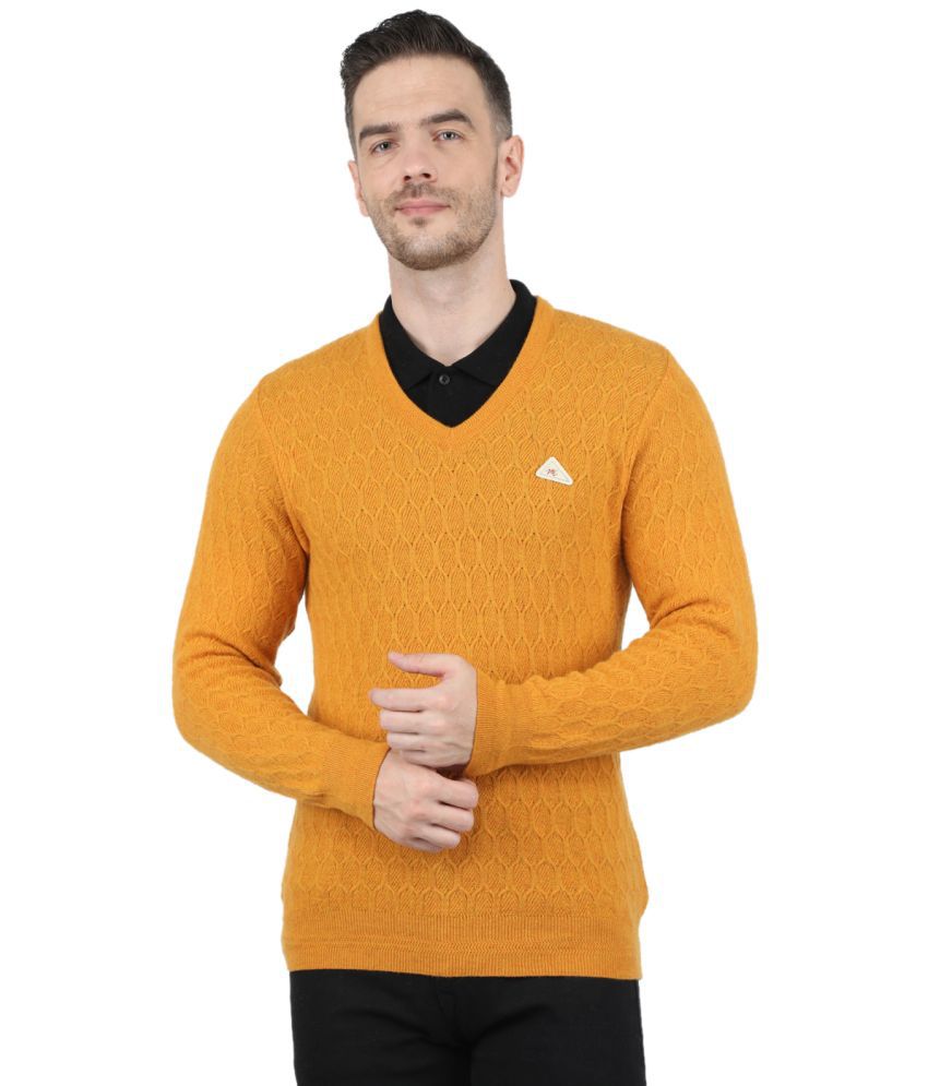     			Monte Carlo - Yellow Woollen Blend Men's Pullover Sweater ( Pack of 1 )