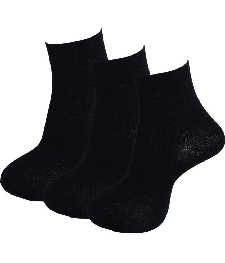     			RC. ROYAL CLASS - Cotton Men's Solid Black Ankle Length Socks ( Pack of 3 )