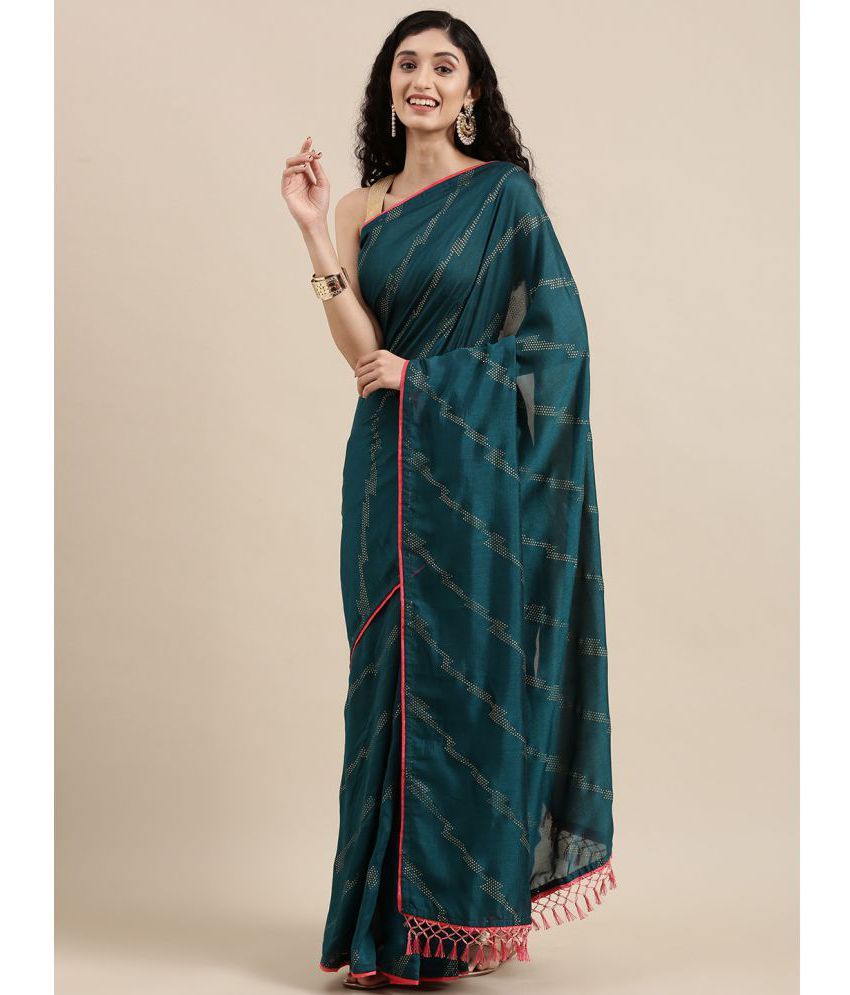     			Rekha Maniyar Silk Embellished Saree With Blouse Piece - Light Green ( Pack of 1 )