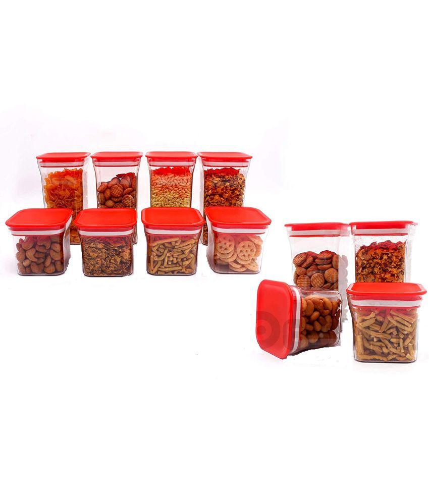     			Analog kitchenware - Polyproplene Red Food Container ( Set of 12 - 1100 )