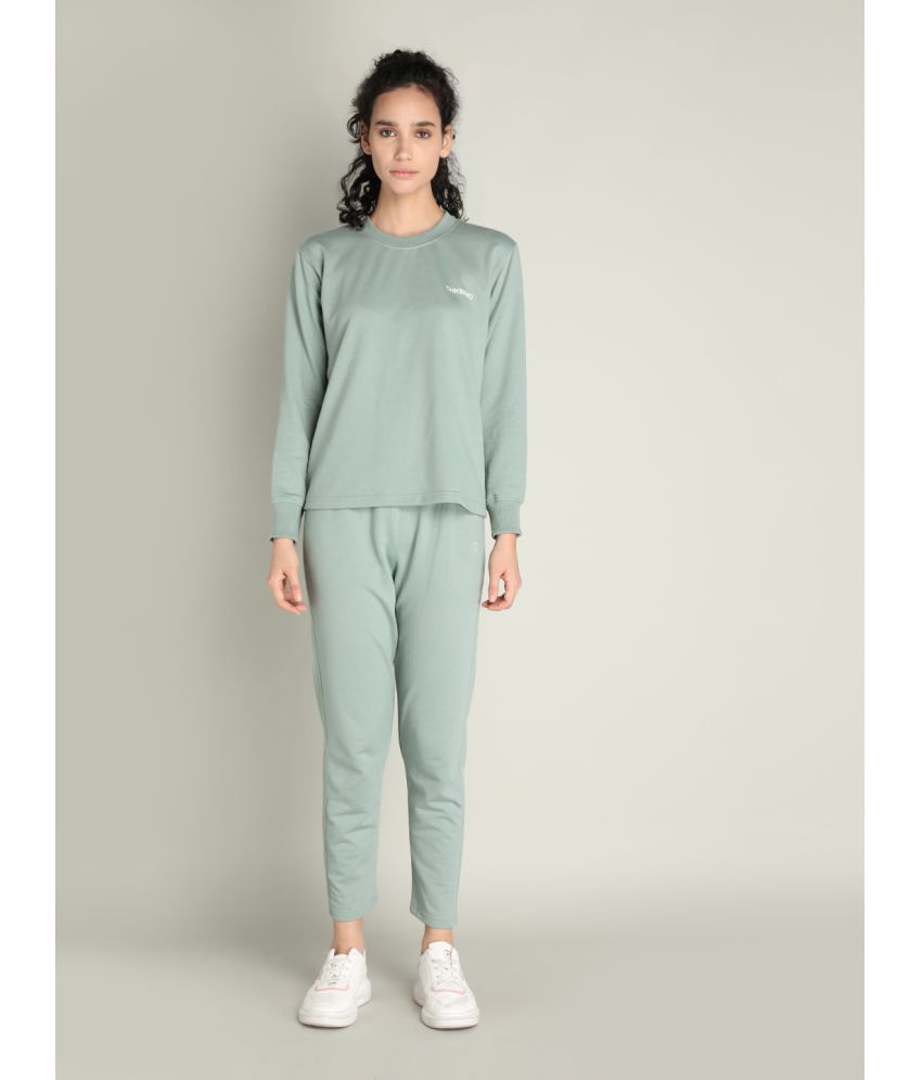 Chkokko Green Poly Cotton Solid Tracksuit - Single