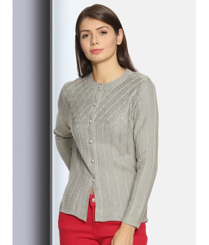     			Clapton Acro Wool Grey Buttoned Cardigans -