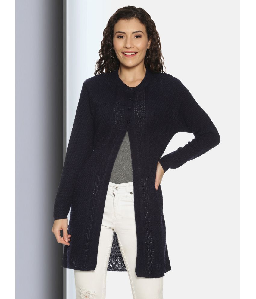     			Clapton Acro Wool Navy Buttoned Cardigans -