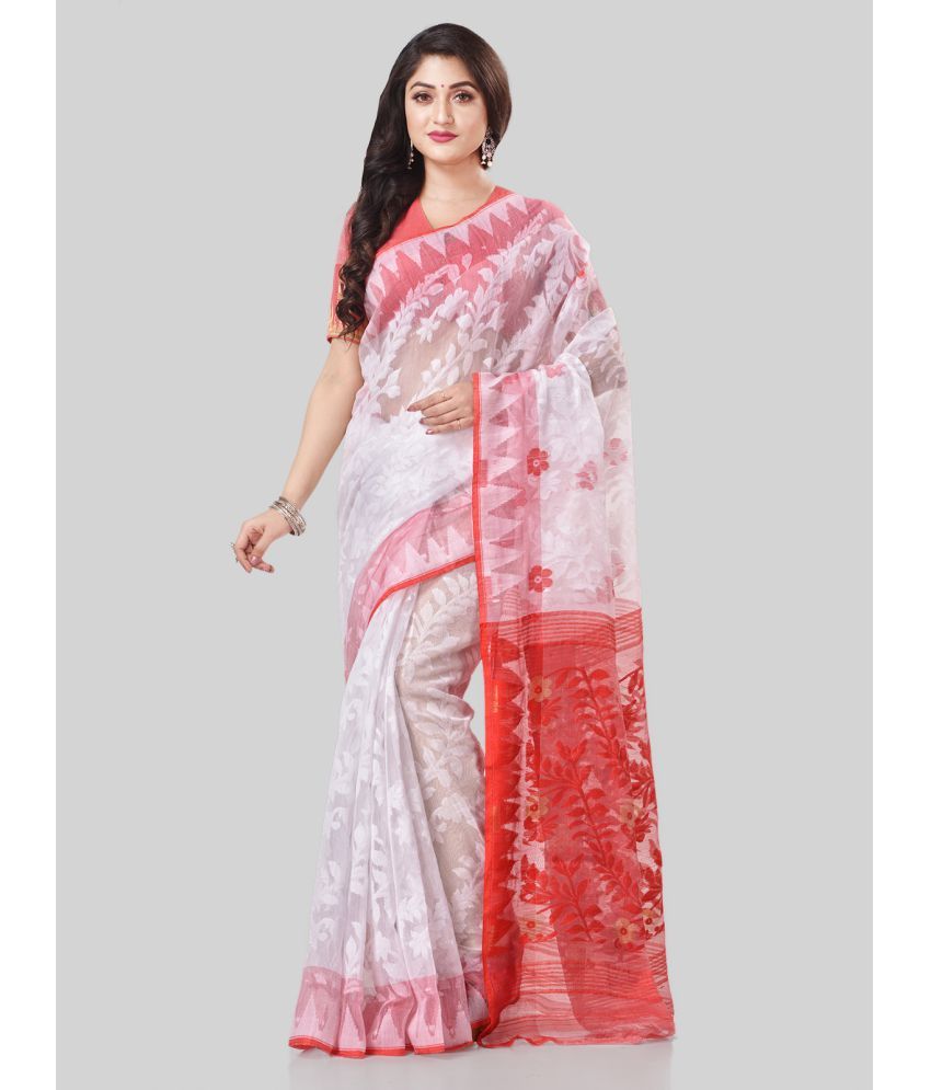     			Desh Bidesh - Red Cotton Saree With Blouse Piece ( Pack of 1 )