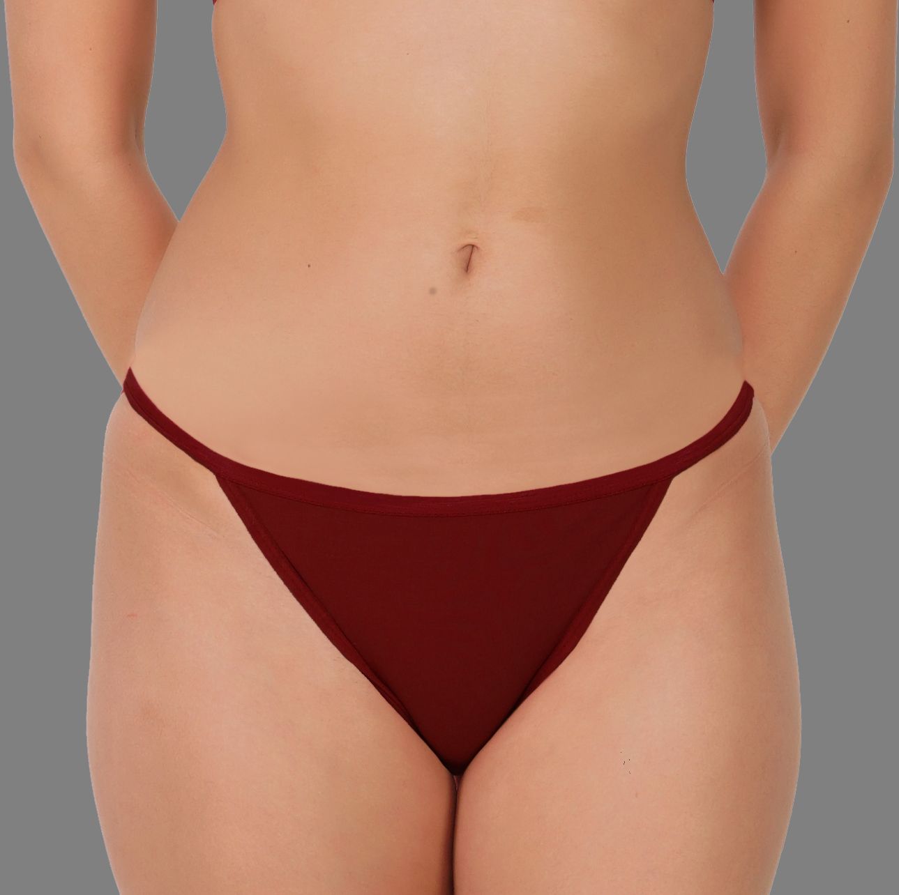     			Madam Cotton Lycra Solid Women's No Panty Line ( Maroon )