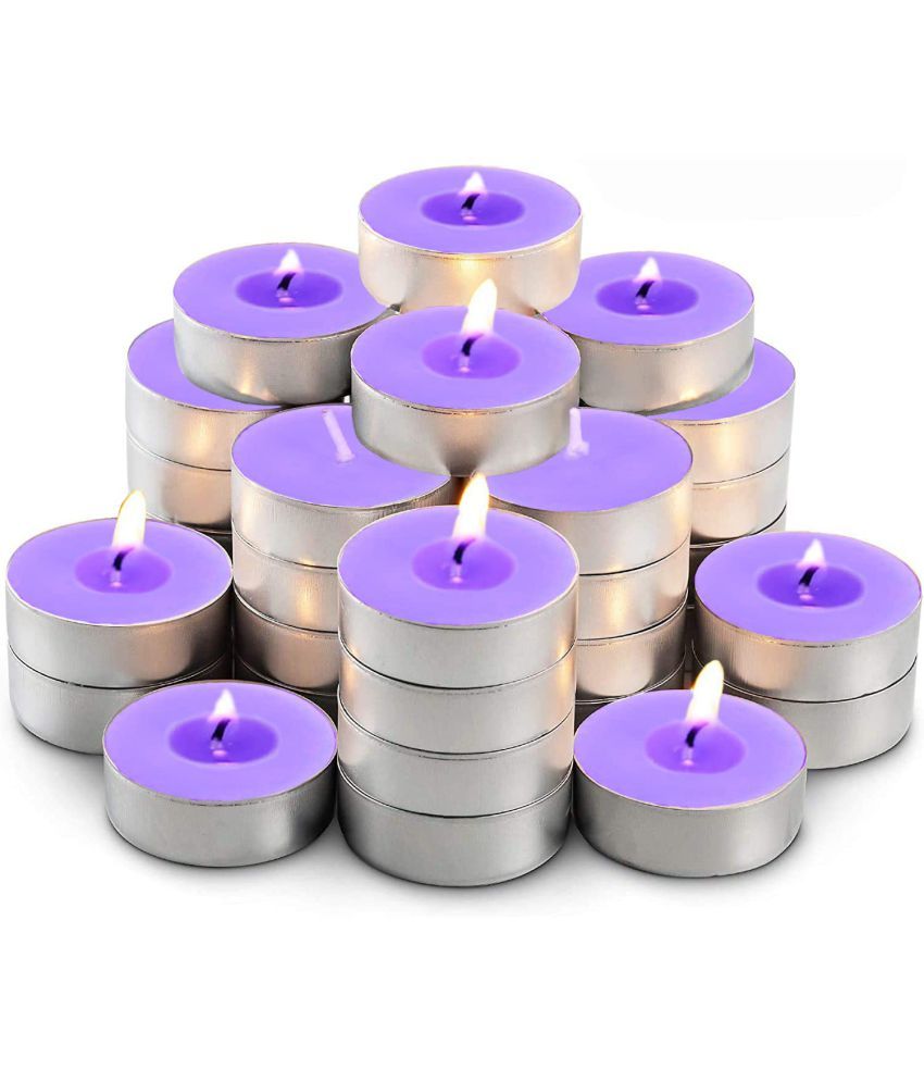     			Zyozi  50 Pieces Happy Diwali Tea Light Candle Festival, Candle Diya Light Diwali Party Decoration Supplies(Purple)