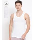 Pack of 4 Lux Cozi - White Cotton Blend Men's Vest