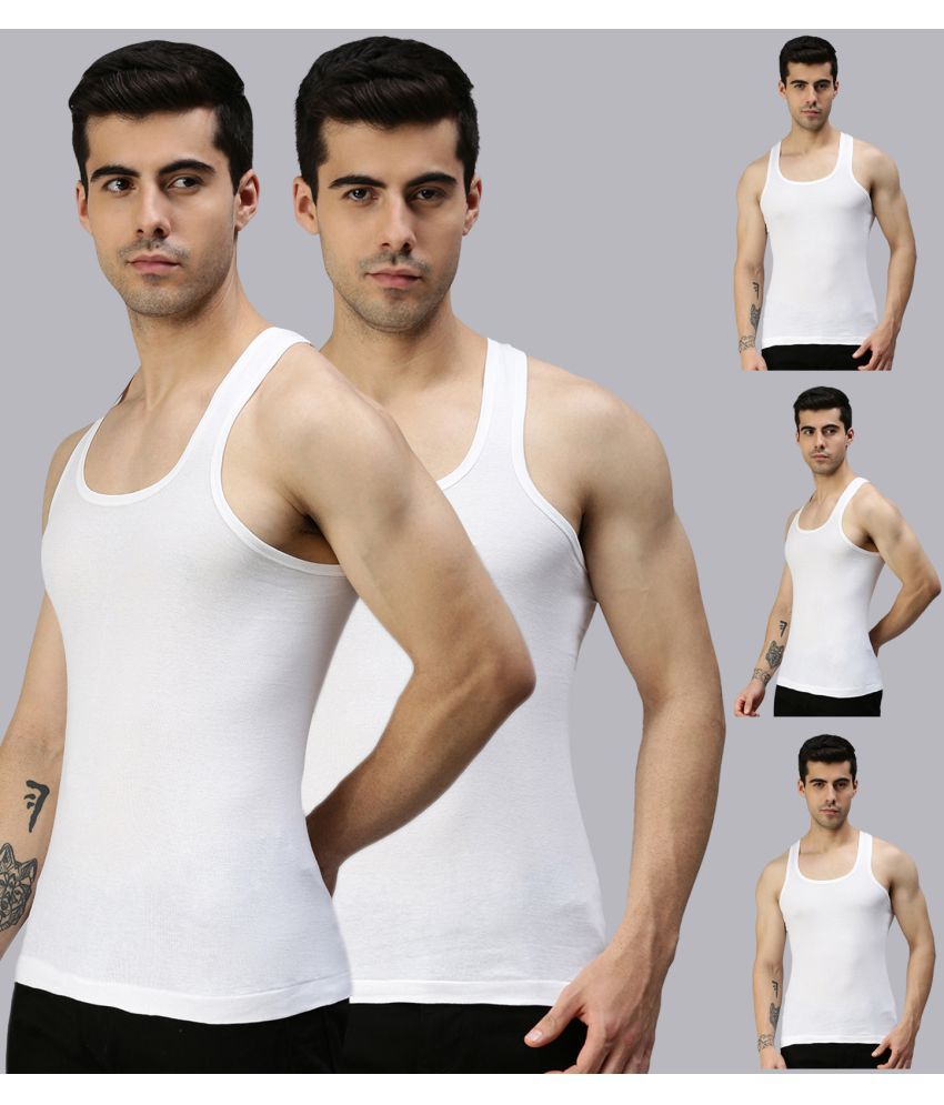     			Pack of 5 Lux Cozi - White Cotton Blend Men's Vest