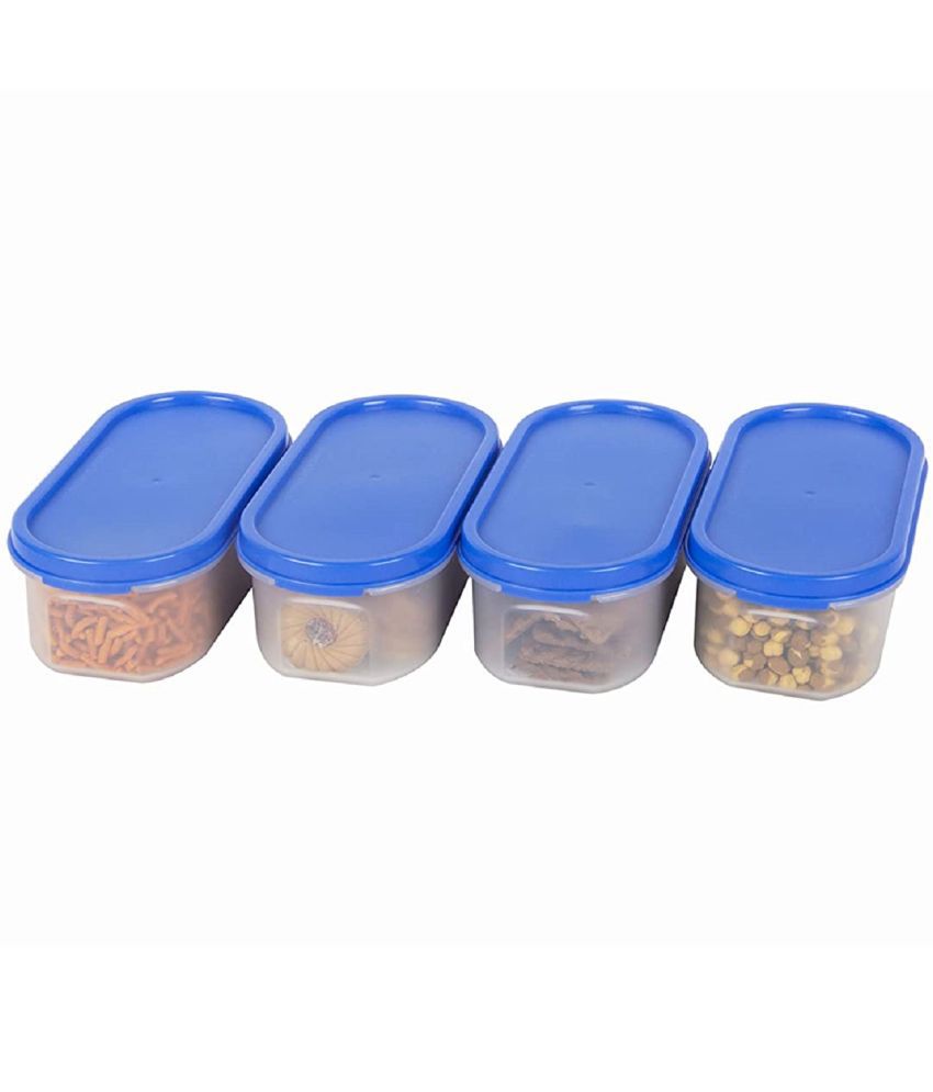     			Analog Kitchenware - Polyproplene Navy Blue Food Container ( Set of 4 - 500 )