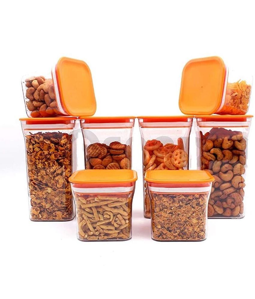     			Analog kitchenware - Polyproplene Orange Food Container ( Set of 8 - 1100 )