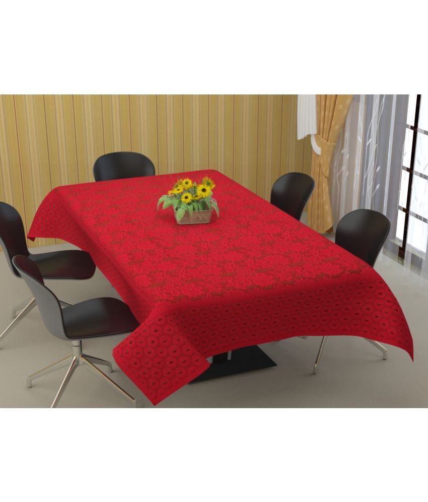     			Bigger Fish - Red Cotton Table Cover ( Pack of 1 )