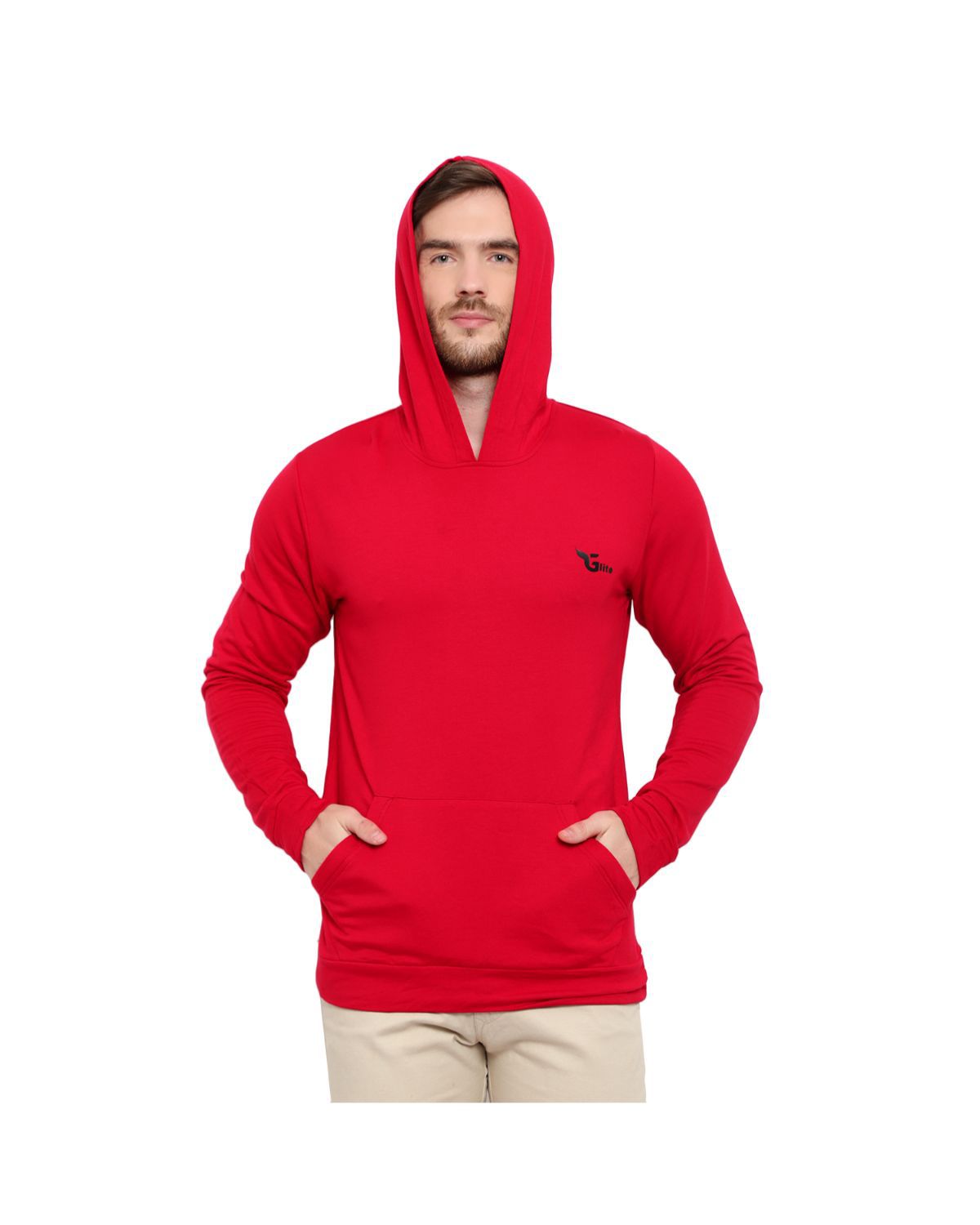     			Glito - Red Fleece Relaxed Fit Men's Sweatshirt ( Pack of 1 )