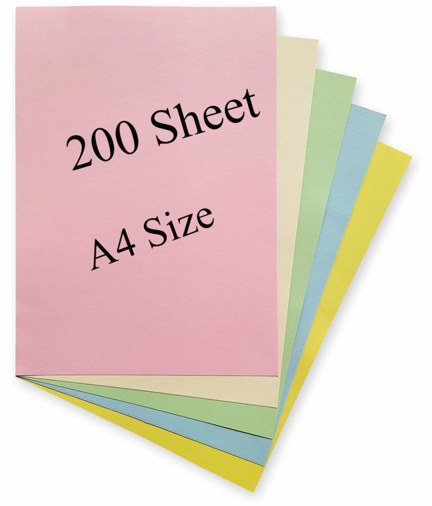     			Kopila Multicolor 160-200 Gsm A4 Size Pastel Sheet/Color Paper for Art & Craft (Pack of-100)