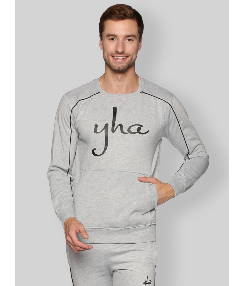     			YHA - Grey Fleece Regular Fit Men's Sweatshirt ( Pack of 1 )