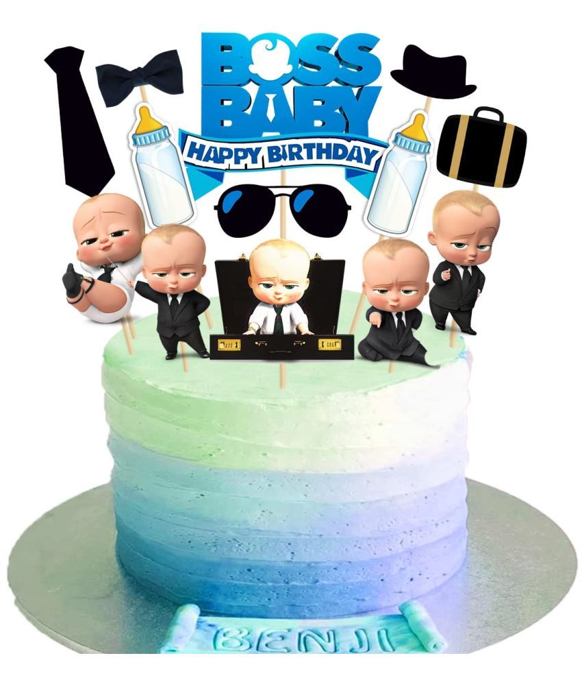     			Zyozi  Boss Baby Birthday Party Supplies, 1 set Boss Baby Party Supplies Set for Boys and Girls, Include Cup Cake Topper and Cake Topper