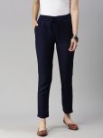 De Moza - Navy Blue Rayon Slim Women's Chinos ( Pack of 1 )