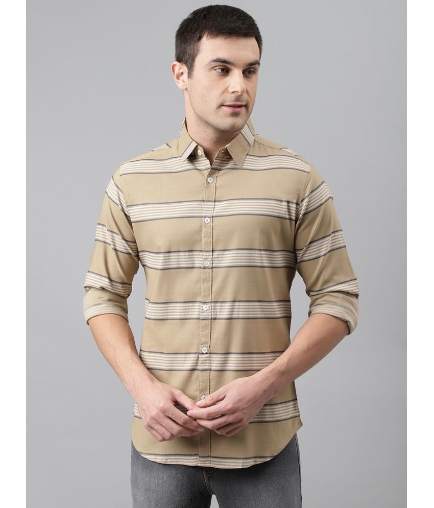 Dennis Lingo - Brown 100% Cotton Slim Fit Men's Casual Shirt ( Pack of 1 )