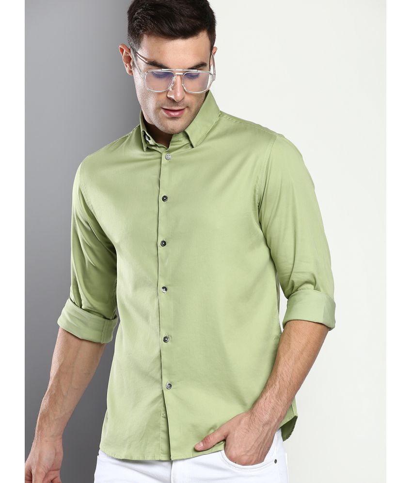     			Dennis Lingo - Sea Green Cotton Blend Slim Fit Men's Casual Shirt ( Pack of 1 )