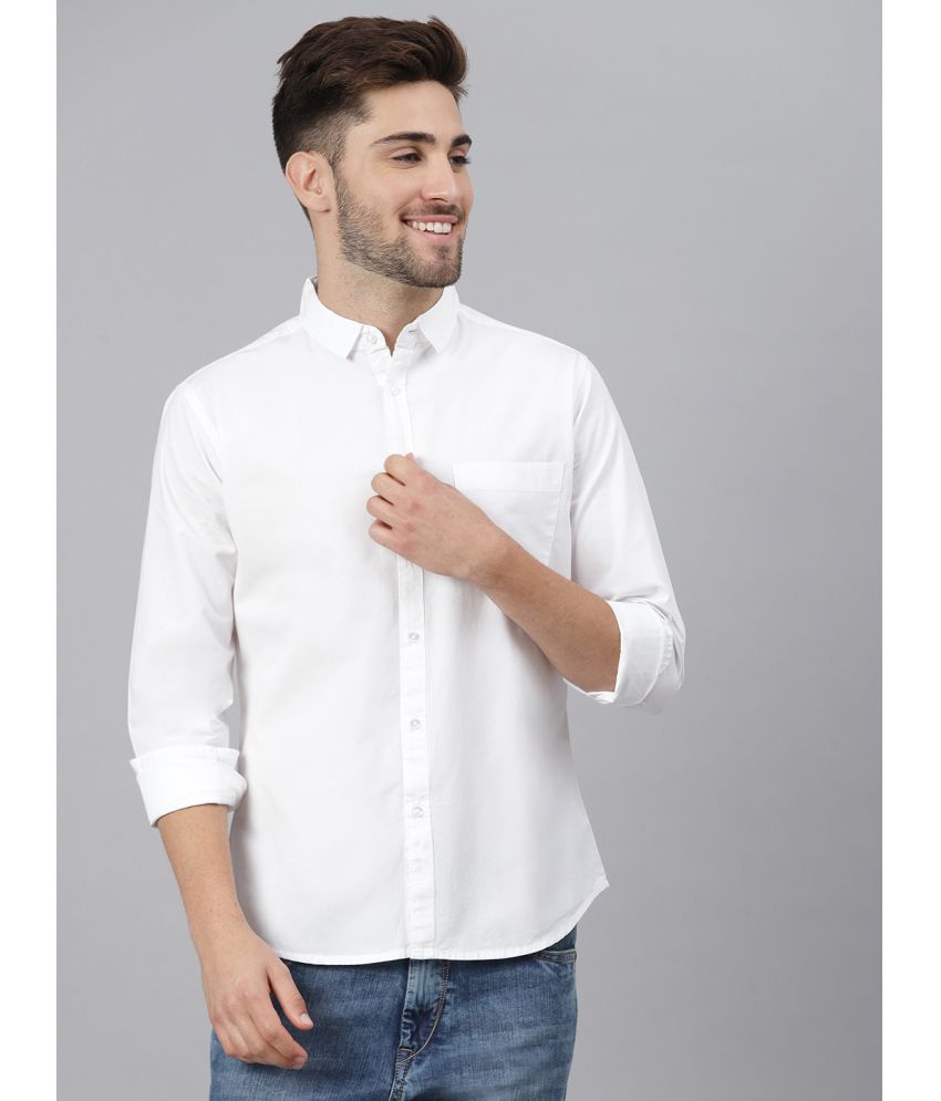     			Dennis Lingo - White 100% Cotton Slim Fit Men's Casual Shirt ( Pack of 1 )