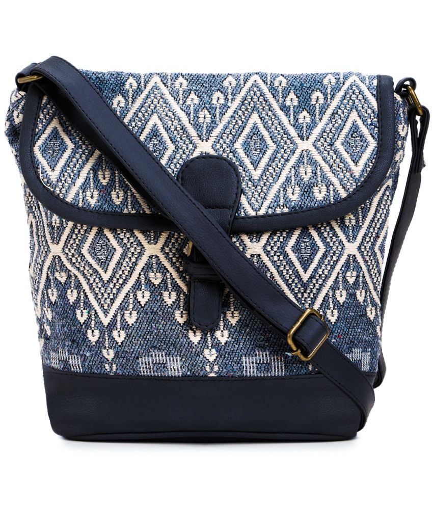     			Style Smith Blue Textured Women Sling Bag