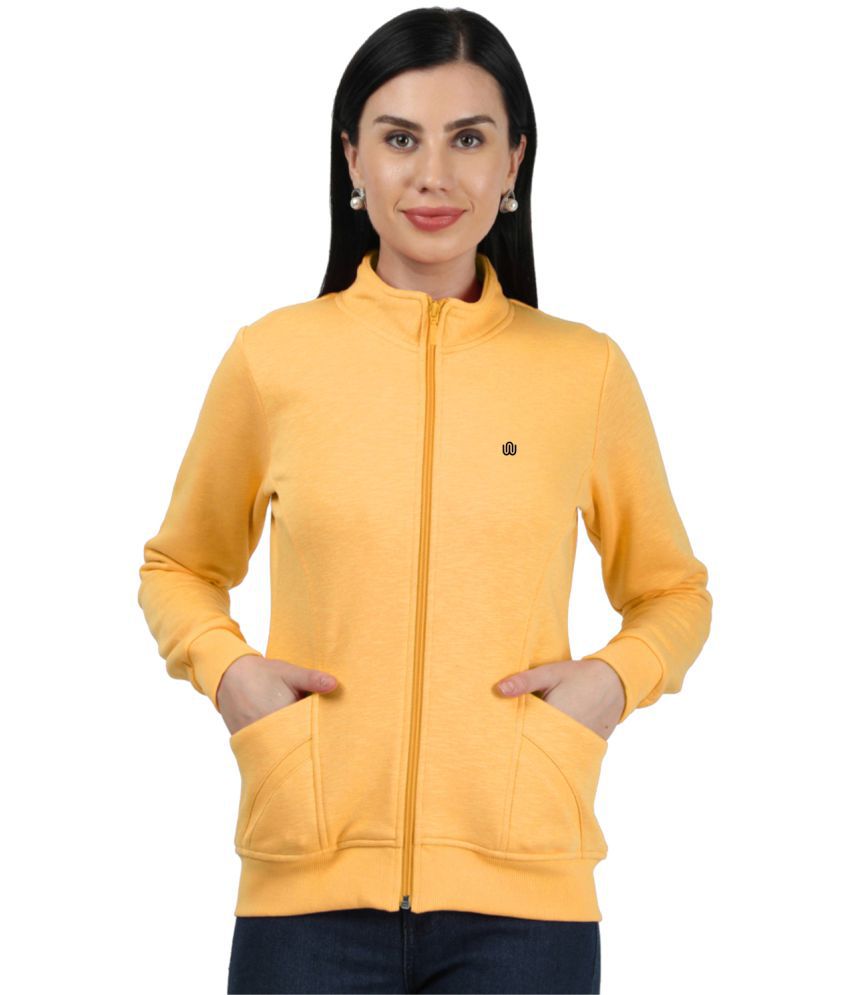     			TAB91 Cotton - Fleece Yellow Zippered Sweatshirt