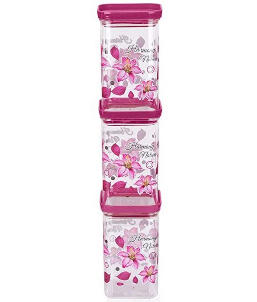     			Analog kitchenware - Polyproplene Pink Food Container ( Set of 3 - 1100 )