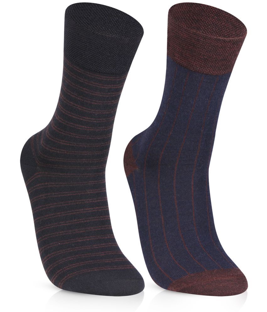     			Bonjour - Woollen Men's Printed Multicolor Mid Length Socks ( Pack of 2 )