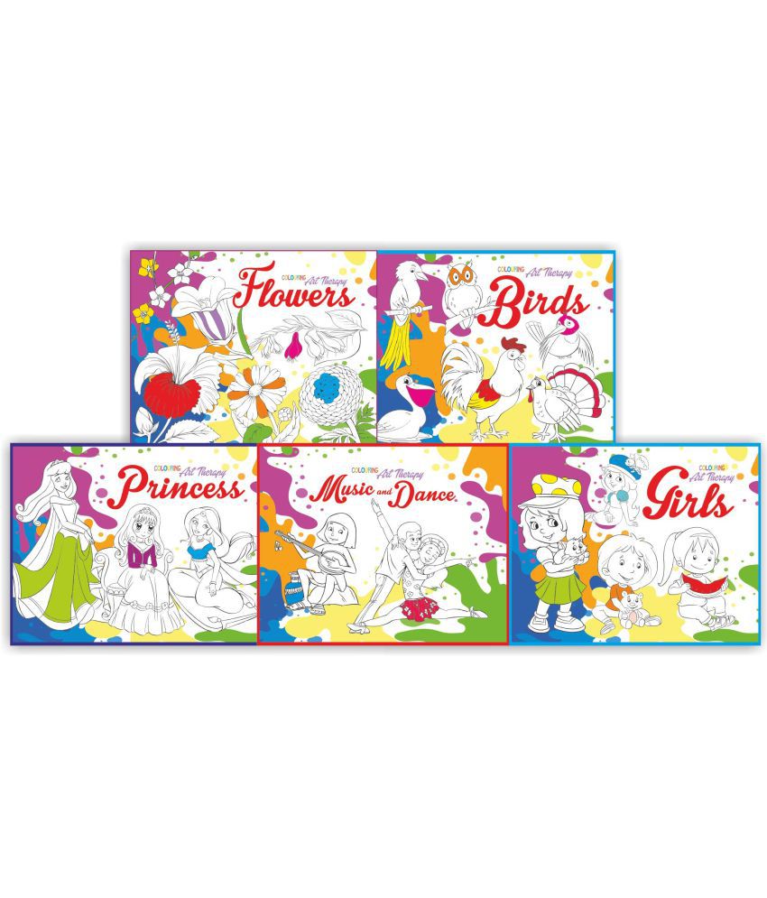     			Coloring Art therapy (5 Books set) (Girls, Princess, Flower, music and dance, Bird) [Paperback Bunko] SHRI SHIV PRAKASHAN MANDIR