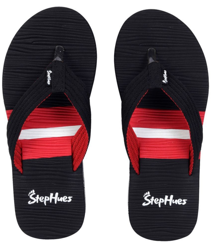     			StepHues - Black Men's Thong Flip Flop