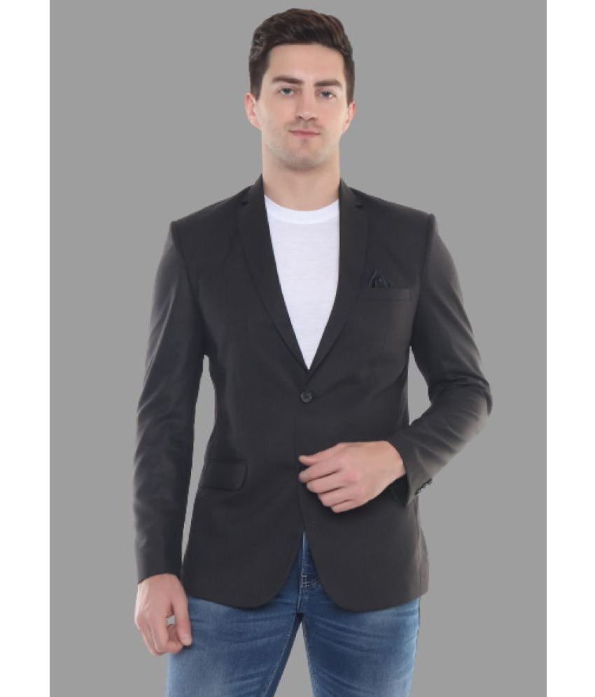     			DKGF Fashion - Black Polyester Regular Fit Men's Blazer ( Pack of 1 )