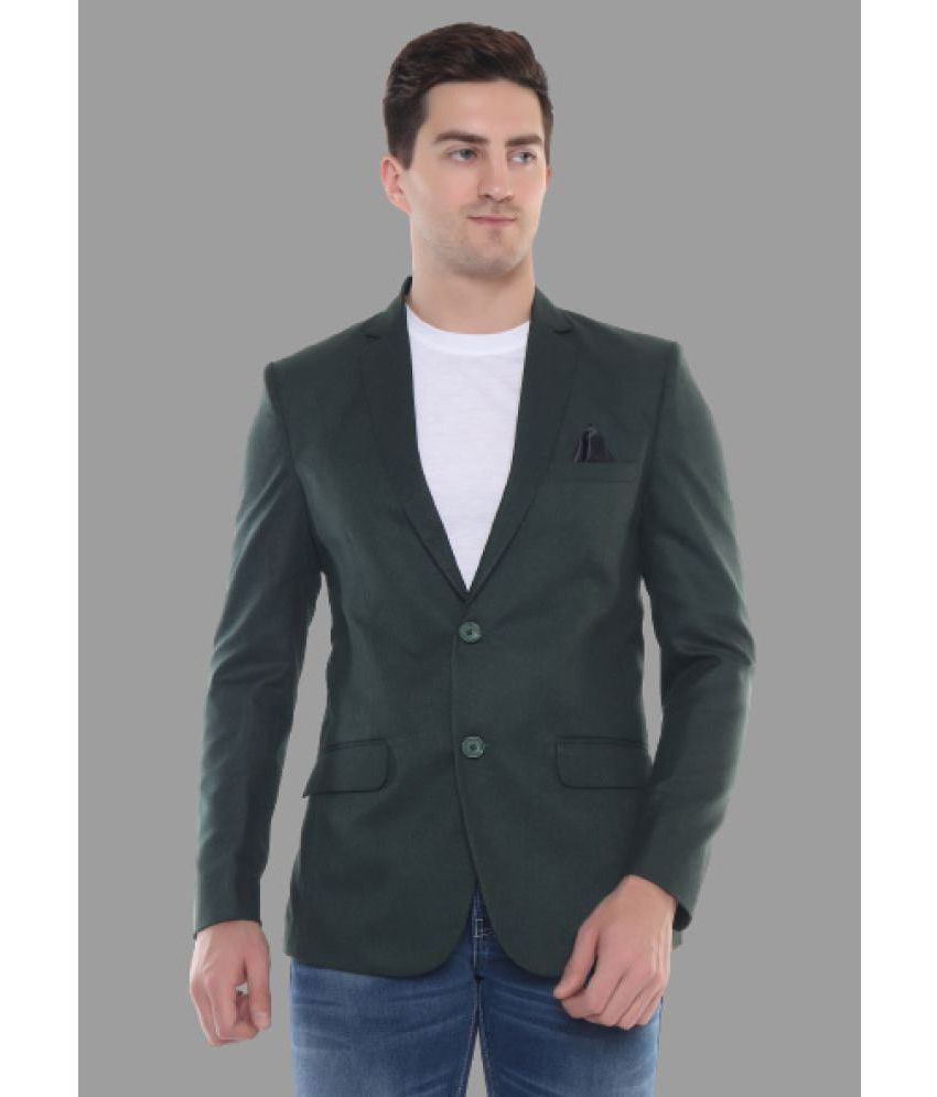     			DKGF Fashion - Green Polyester Regular Fit Men's Blazer ( Pack of 1 )