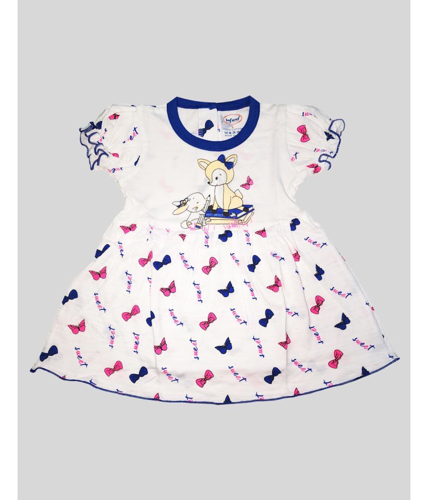     			INFANT - Blue Cotton Baby Girl Frock ( Pack of 1 )