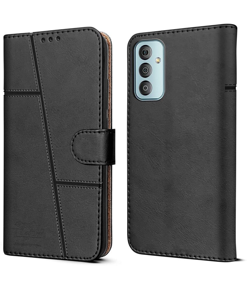     			NBOX - Black Artificial Leather Flip Cover Compatible For Samsung Galaxy F23 ( Pack of 1 )