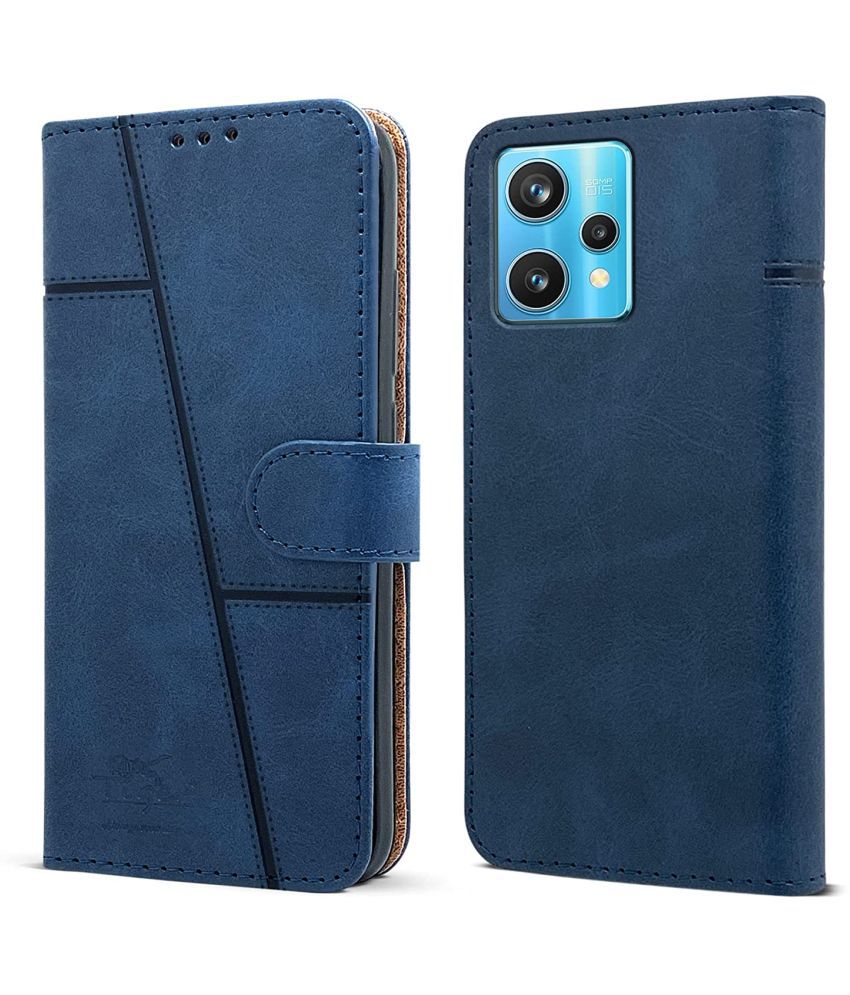     			NBOX - Blue Artificial Leather Flip Cover Compatible For Realme 9 Pro ( Pack of 1 )