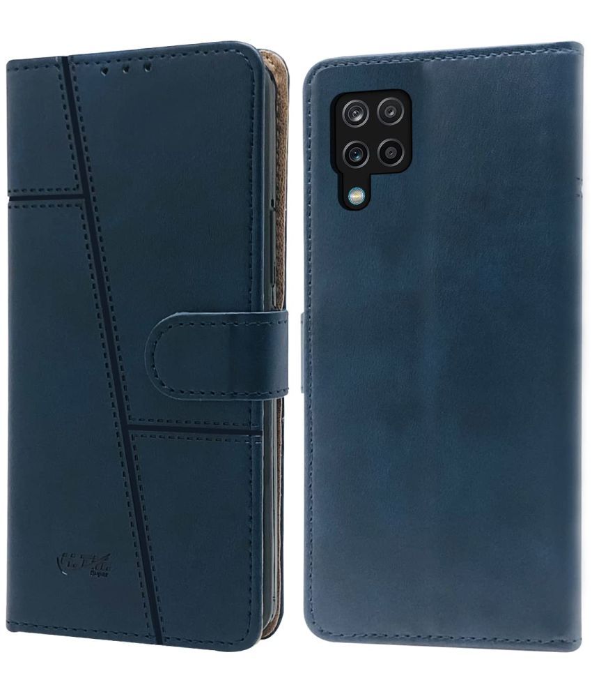     			NBOX - Blue Artificial Leather Flip Cover Compatible For Samsung Galaxy M12 ( Pack of 1 )