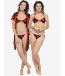 N-Gal - Red Satin Women's Nightwear Robes ( Pack of 2 )