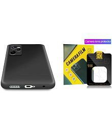 Kosher Traders - Black Silicon Combo of Shock Proof Case with Camera Cover Compatible For Realme C12 ( Pack of 2 )