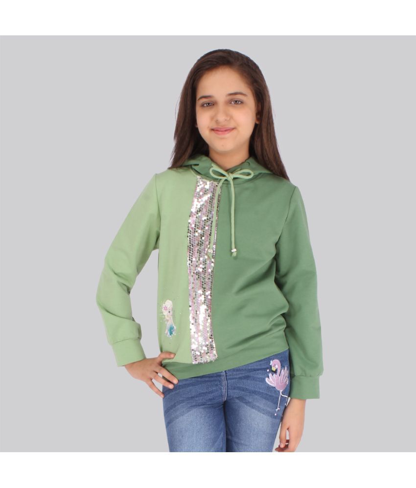     			Cutecumber - Green Cotton Blend Girls Top ( Pack of 1 )