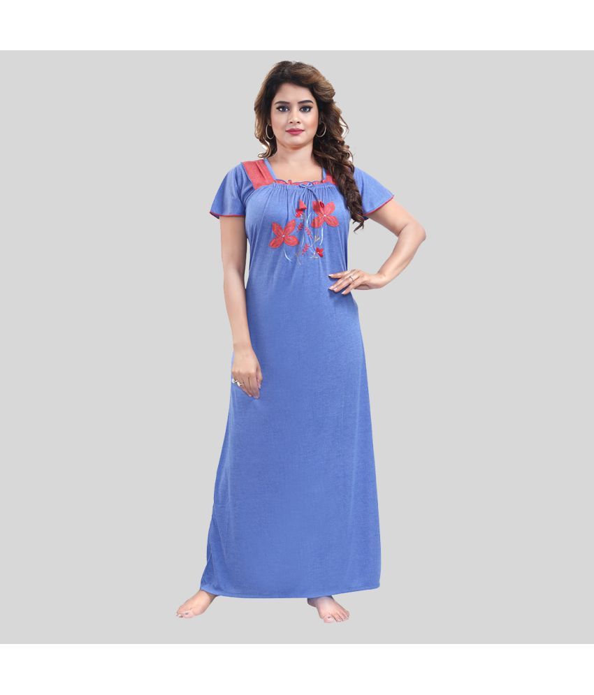     			Gutthi - Blue Satin Women's Nightwear Nighty & Night Gowns ( Pack of 1 )