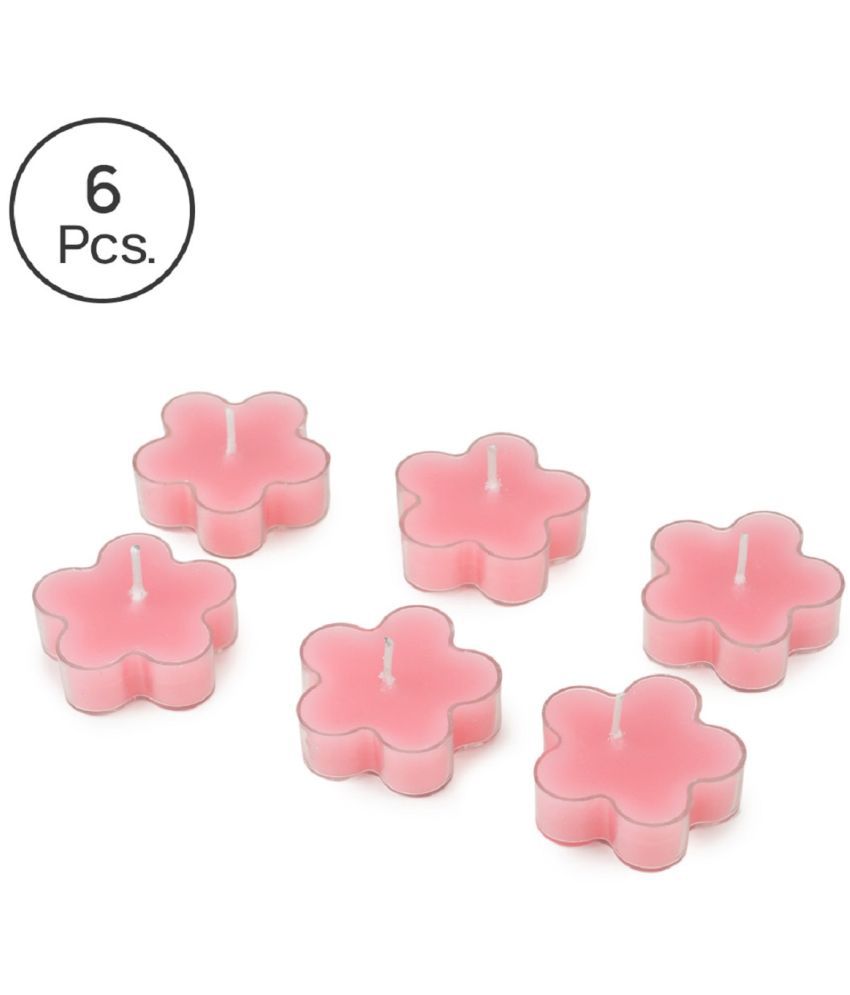     			HOMETALES - Rose Scented Flower Shaped Tealight Candles (6 Units) - 2 Hours Burn Time