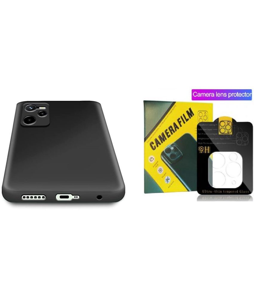     			Kosher Traders - Black Silicon Combo of Shock Proof Case with Camera Cover Compatible For Realme 2 Pro ( Pack of 2 )