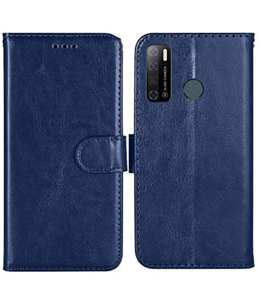     			Kosher Traders - Blue Artificial Leather Flip Cover Compatible For Tecno Spark Power 2 ( Pack of 1 )
