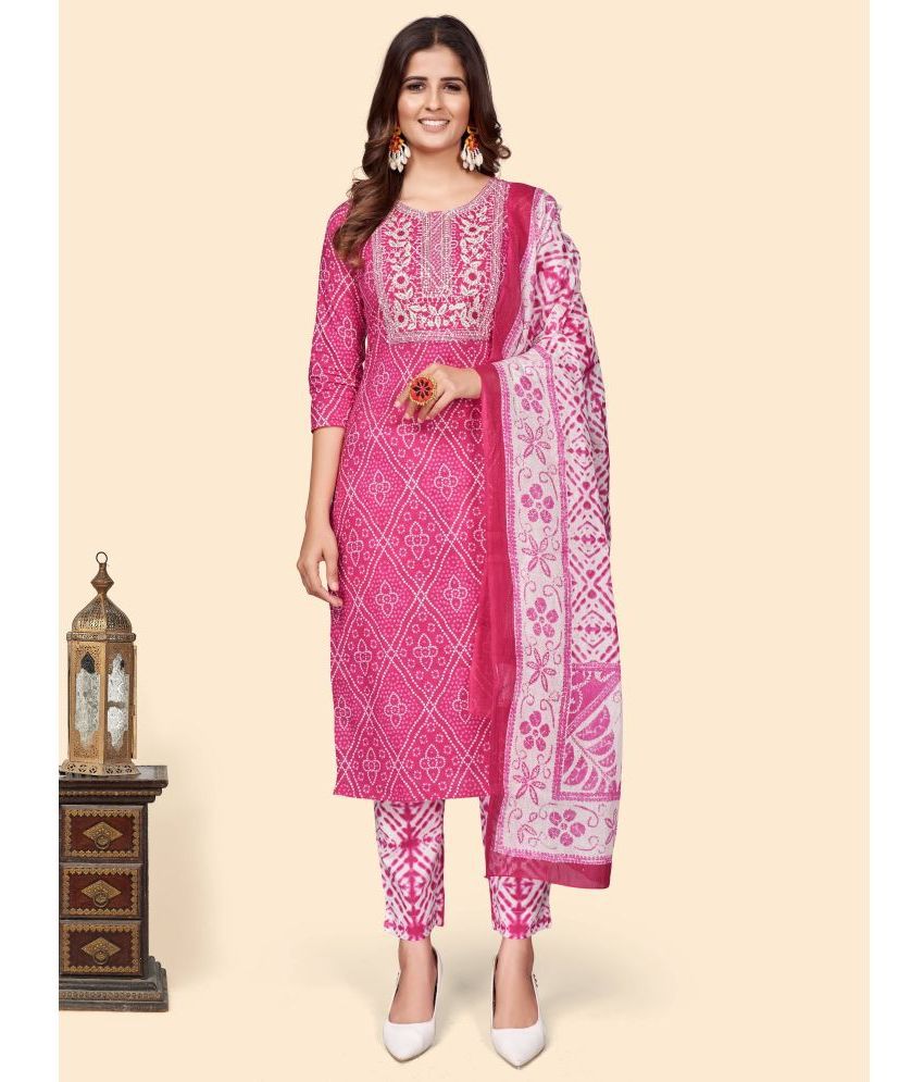     			Vbuyz - Pink Straight Cotton Women's Stitched Salwar Suit ( Pack of 1 )