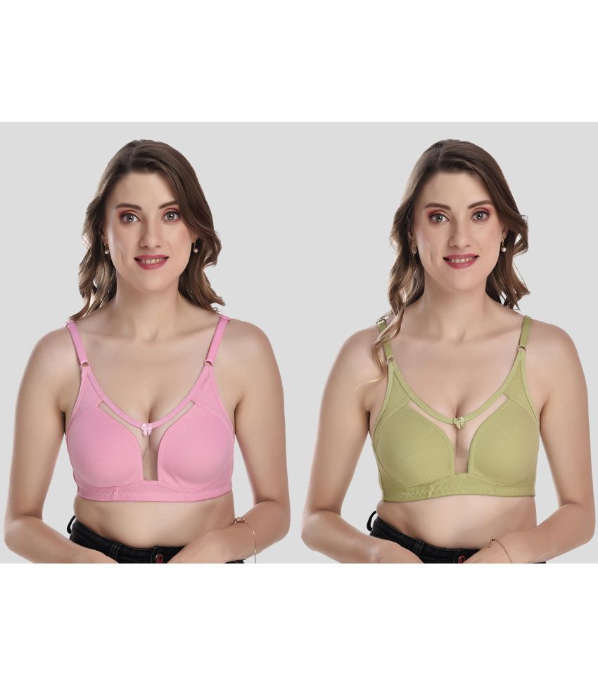     			Elina Pack of 2 Cotton Non Padded Women's T-Shirt Bra ( Turquoise )