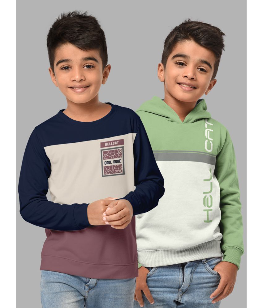     			HELLCAT Pack of 2 Boys Cotton Blend Sweatshirt ( Multicolor4 )