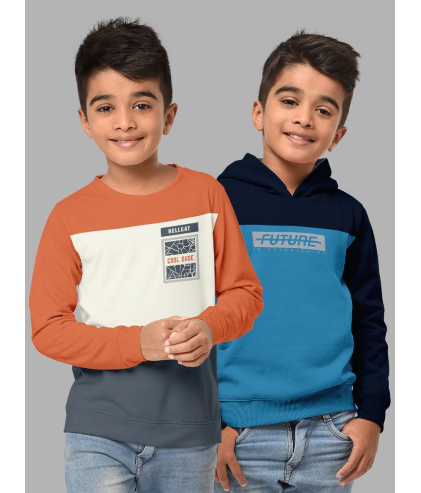     			HELLCAT Pack of 2 Boys Cotton Blend Sweatshirt ( Multicolor1 )