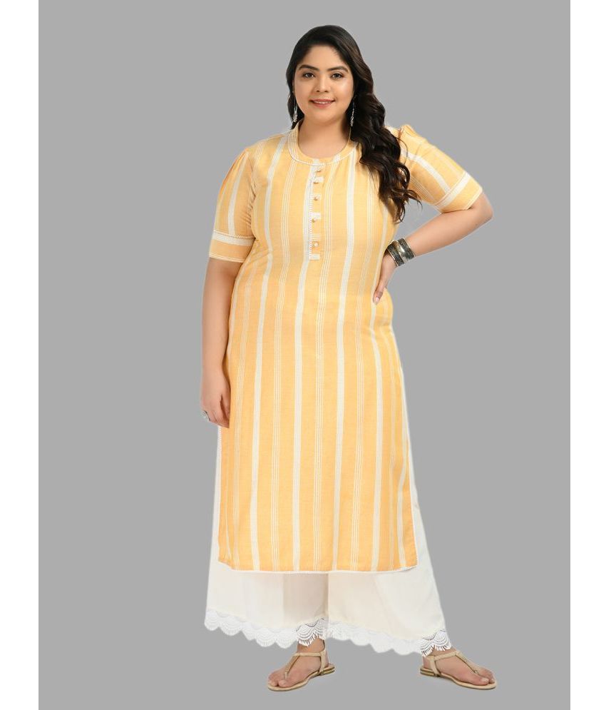     			PrettyPlus by Desinoor - Yellow Straight Rayon Women's Stitched Salwar Suit ( Pack of 1 )