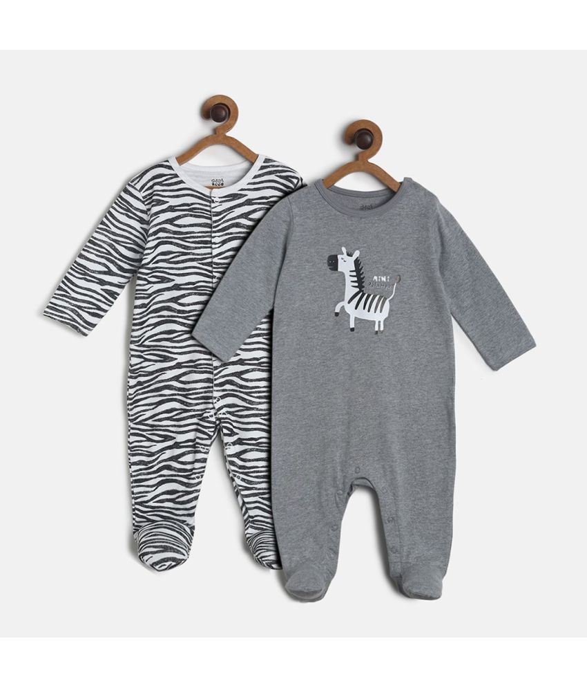     			MINI KLUB - Multi Color Cotton Sleepsuit For Baby Boy ( Pack Of 2 )